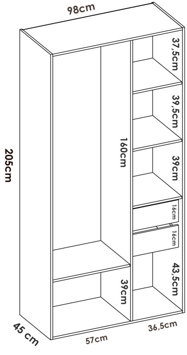 Imagen de CABEZAL + 2 MESITAS DE 2 CAJONES+ ARMARIO VESTIDOR