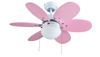 Imagen de AGUADULCE RC ,Vent. techo blanco, CON MANDO A DISTANCIA, 75cm, 60W, 6 palas reversibles color rosa/celeste