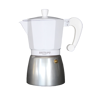 Imagen de Colori-6-blanco, cafetera de aluminio,  6 tazas, interior con tratamiento anti oxido, asa aislante blanca