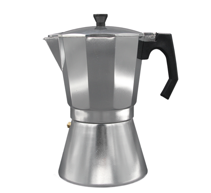 Imagen de Mokka induccion 9N, cafetera de aluminio, 9 tazas, color aluminio/negro, apta para induccion