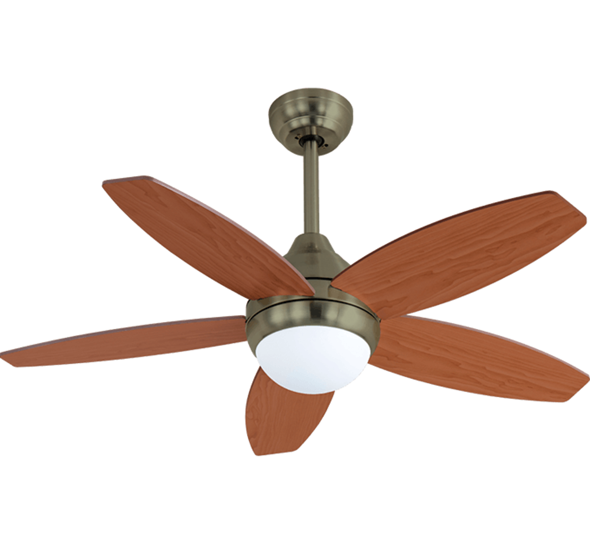 Imagen de BALI CUERO 3 LED, Turbo efficient Comfort Air, Ventilador techo con mando a distancia,60W, luz 3 LED  , 5 palas, 107 cm, palas reversibles cerezo + nogal