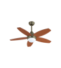 Imagen de BALI CUERO 3 LED, Turbo efficient Comfort Air, Ventilador techo con mando a distancia,60W, luz 3 LED  , 5 palas, 107 cm, palas reversibles cerezo + nogal