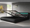 Imagen de Cama canapéde matrimonio Patricia color negro (180x200cm) con colchón Texas