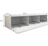 Imagen de Mueble TV modelo Leiko H2 (160x30cm) color sonoma y blanco